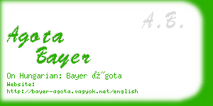agota bayer business card